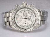 Breitling Windrider Chronomat Evolution Steel 6 Round Silver Stainless Steel Strap Mens Watch