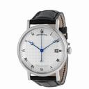Breguet Classique Silver Dial 18kt White Gold Black Leather Men's Watch 5177BB129V6