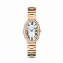 Cartier Baignoire Diamond Bezel Silver Dial 18 kt Rose Gold Ladies Watch WB520002