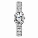 Cartier Baignoire Mini Silver Dial 18kt White Gold Diamond Ladies Watch HPI00327