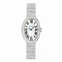 Cartier Baignoire Small Silver Dial 18kt White Gold Diamond Ladies Wach WB520011