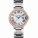 Cartier Ballon Bleu Automatic 18Kt Rose Gold Diamond Steel Ladies Watch WE902081