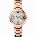 Cartier Ballon Bleu Automatic Silver Dial Diamond 18kt Rose Gold Ladies Watch WE902062