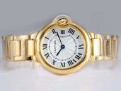 Cartier Ballon Bleu de Cartier w69003Z2 Round 18K Gold Case White Dial Watch