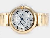 Cartier Ballon Bleu de Cartier w69006Z2 Mens 42mm Gold Stainless Steel Strap Watch