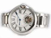 Cartier Ballon Bleu de Cartier W69011Z4 42mm Silver Stainless Steel Strap White Dial Watch