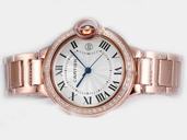 Cartier Ballon Bleu de Cartier WE9007Z3 Rose Gold Case Mens 36mm Watch