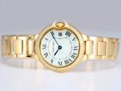 Cartier Ballon Bleu de Cartier WE9008Z3 Round Gold Stainless Steel Strap White Dial Watch