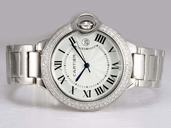 Cartier Ballon Bleu de Cartier WE9009Z3 Mens Diamond Bezel Watch