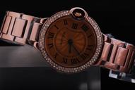 Cartier Ballon Bleu de Cartier WE902034 Diamond Bezel Gold Dial Watch