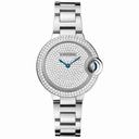 Cartier Ballon Bleu Diamond Pave Dial 18kt White Gold Ladies Watch WE902048