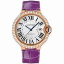 Cartier Ballon Bleu Silver Dial 18kt Rose Gold Diamond Bezel Automatic Men's Watch WE900851