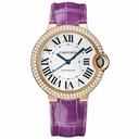 Cartier Ballon Bleu Silver Dial 18kt Rose Gold Diamond Unisex Watch WE900551