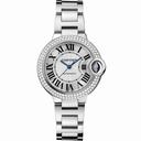 Cartier Ballon Bleu Silver Dial 18kt White Gold Diamond Ladies Watch WE902035