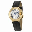 Cartier Ballon Bleu Silver Dial 18kt Yellow Gold Case Ladies Watch W6900156