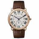 Cartier Ballon Bleu Silver Dial Brown Alligator Leather Men's Watch W6801005