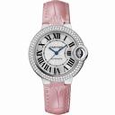 Cartier Ballon Bleu Silver Dial Pink Leather Ladies Watch WE902037