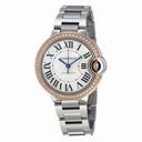 Cartier Ballon Bleu Silver Dial Stainless Steel Diamond Ladies Watch WE902080
