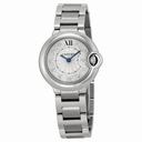 Cartier Ballon Bleu Silver Diamond Dial Stainless Steel Ladies Watch WE902073