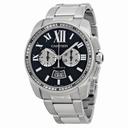 Cartier Calibre De Cartier Black Dial Stainless Steel Men's Watch W7100061