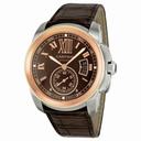 Cartier Calibre de Cartier Brown Dial Pink Gold Bezel Automatic Men's Watch W7100051