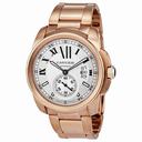 Cartier Calibre de Cartier Silver Dial 18K Rose Gold Automatic Men's Watch W7100018