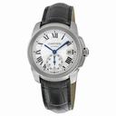 Cartier Calibre de Cartier Silver Dial Black Leather Men's Watch WSCA0003