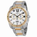 Cartier Calibre de Cartier Silver Dial Steel and 18kt Pink Gold Automatic Men's Watch W7100042
