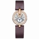 Cartier Captive Silver Dial Brown Satin Strap Diamond Ladies Watch WG600007