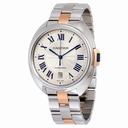 Cartier Cle Automatic Silver Dial Stainless Steel 18kt Rose Gold Men's Watch W2CL0002