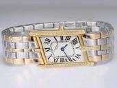 Cartier Lanieres xx3-12195 20x32mm Gold Stainless Steel Strap Womens Watch