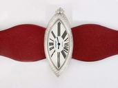 Cartier Libre WJ303050 40x15mm Red Ostrich Leather Strap White Dial Watch