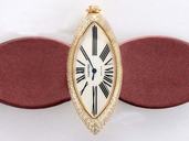 Cartier Libre WJ303050 Oval Brown Cow Leather Strap Mens Watch