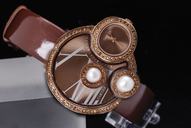 Cartier Libre WJ304850 Round Brown Dial Brown Cow Leather Strap Watch