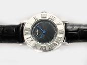 Cartier Must 21 W10072R6 Quartz Black Dial Man:38mm / Lady:30mm Watch