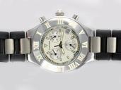 Cartier Must 21 W10073R6 38mm White Dial Black Rubber Strap Watch