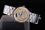 Cartier Must 21 W10073R6 Gold Stainless Steel Strap White Dial Round Watch