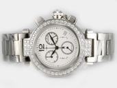 Cartier Pasha de Cartier HPI00333 White Dial Round Quartz Chronograph Watch