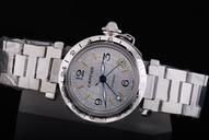 Cartier Pasha de Cartier w31030H3 White Dial Silver Stainless Steel Strap 36mm Watch