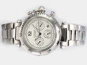 Cartier Pasha de Cartier w31030H3 White Dial Stainless Steel Case Stainless Steel Bezel Watch