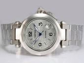 Cartier Pasha de Cartier W31047M7 White Dial 36mm Silver Stainless Steel Strap Watch