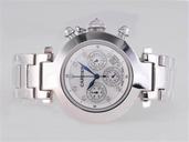 Cartier Pasha de Cartier w31074M7 White Dial Stainless Steel Bezel Watch