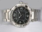 Cartier Pasha de Cartier w31077M7 Silver Stainless Steel Strap Black Dial Round Watch