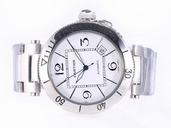 Cartier Pasha de Cartier w31080M7 Silver Stainless Steel Strap Mens Round Watch