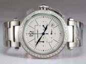 Cartier Pasha de Cartier W31085M7 Quartz Chronograph White Dial Watch