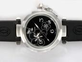 Cartier Pasha de Cartier W3109699 Round Black Dial Stainless Steel Case Watch