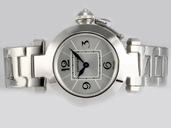Cartier Pasha de Cartier W3140007 Stainless Steel Bezel Grey Dial Quartz Watch