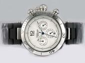 Cartier Pasha de Cartier wj11902g Black Rubber Strap Round Mens Watch