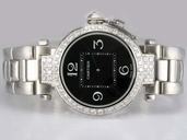 Cartier Pasha de Cartier WJ11924G Mens 38mm Silver Stainless Steel Strap Watch