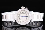 Cartier Pasha de Cartier WJ1192LZ Diamond Bezel Automatic White Dial Watch